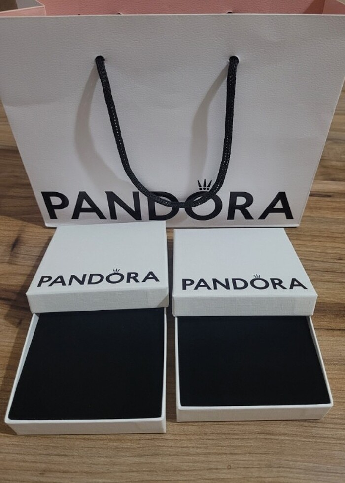 Pandora 2 adet bileklik kutusu ve karton poşet  - Görsel 2