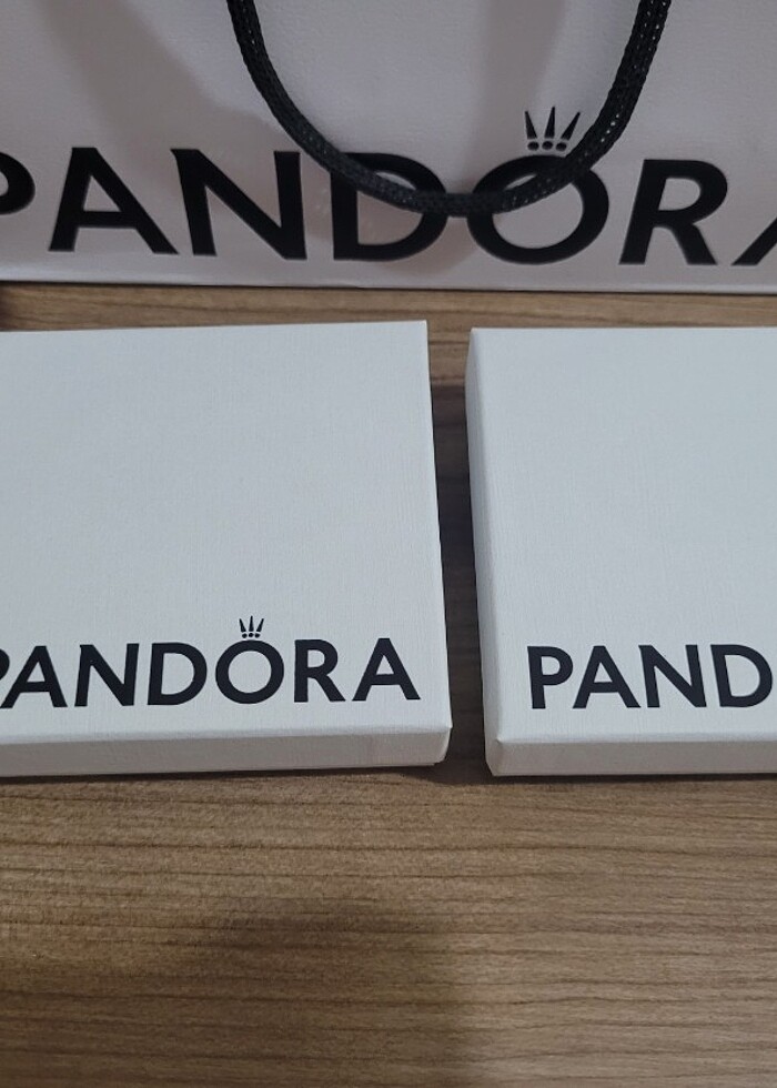 Pandora 2 adet bileklik kutusu ve karton poşet  - Görsel 4