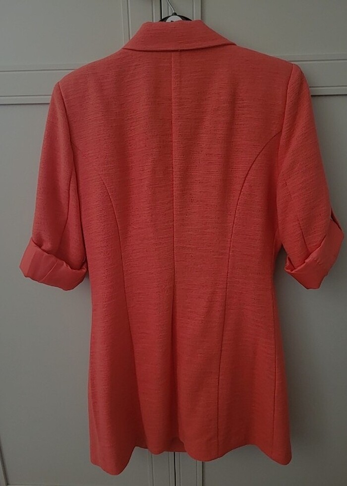 Blazer çeket nar çiçeği renginde - Görsel 2