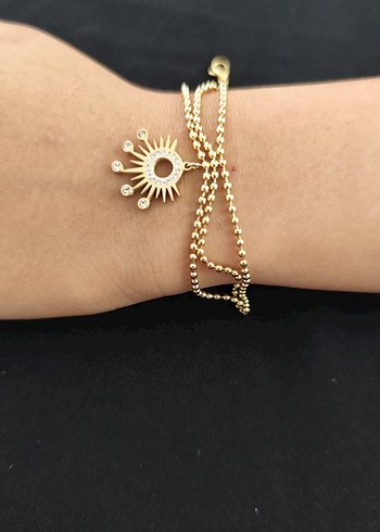 Diger Altın Renk Parlak Zincirli Kolye - Görsel 5