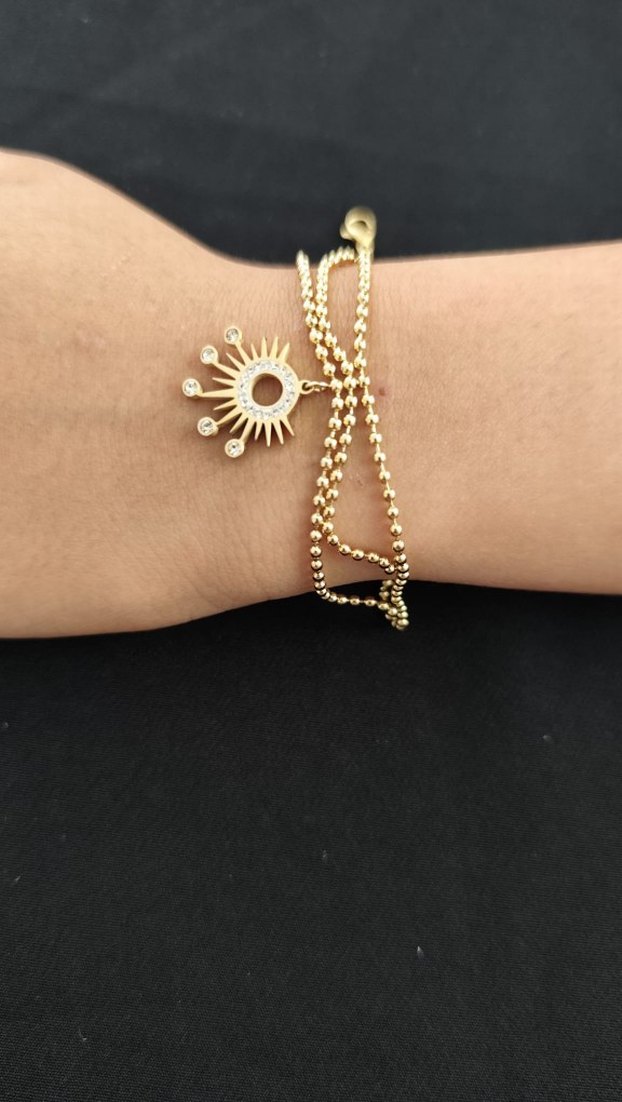 Diger Altın Renk Parlak Zincirli Kolye - Görsel 5