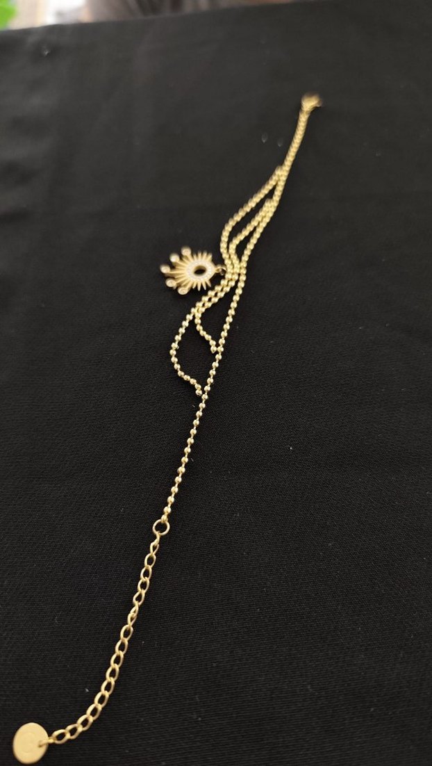 Diger Altın Renk Parlak Zincirli Kolye - Görsel 3