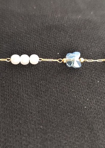 Mavi Boncuklu Minimalist Kadın Bileklik - Görsel 3