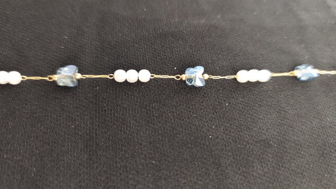 Mavi Boncuklu Minimalist Kadın Bileklik - Görsel 3