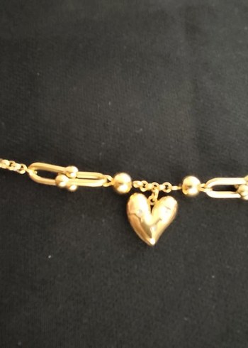 Altın Zincir Detaylı Kalp Bileklik - Görsel 2