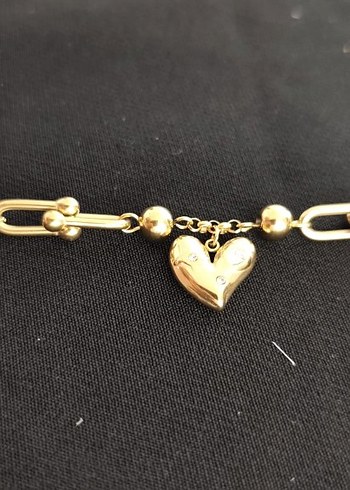 Altın Zincir Detaylı Kalp Bileklik - Görsel 3