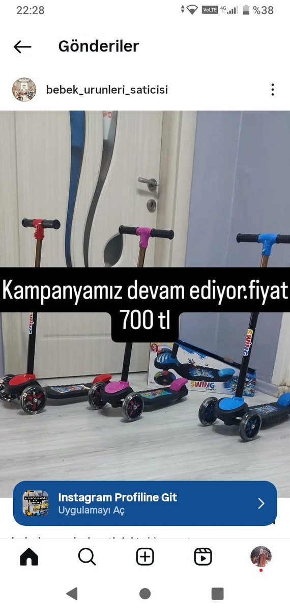 Sarı Işıklı Çocuk Scooterı - Görsel 2