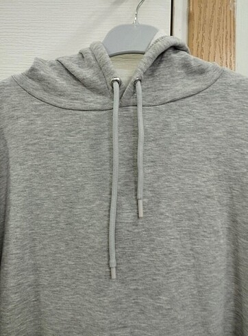 universal Beden Gri oversize üç iplik kumaş sweatshirt