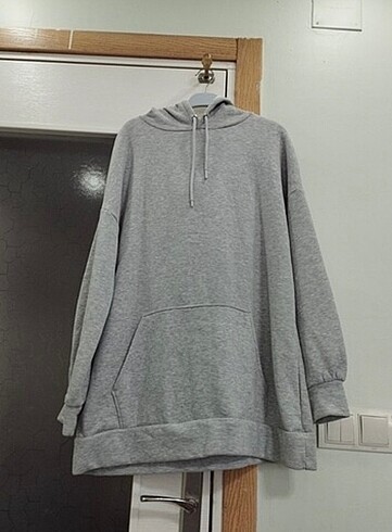 Trendyol & Milla Gri oversize üç iplik kumaş sweatshirt