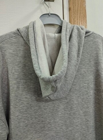 universal Beden gri Renk Gri oversize üç iplik kumaş sweatshirt