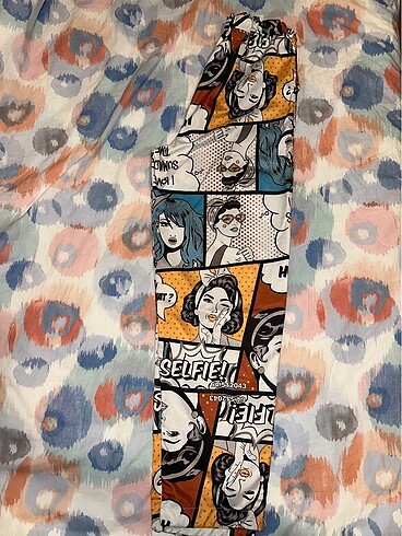 xs Beden çeşitli Renk Popart desenli pantolon