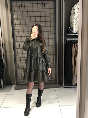 Bershka Deri elbise