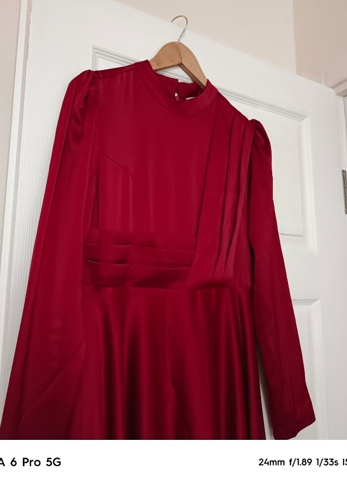 Bordo abiye - Görsel 3