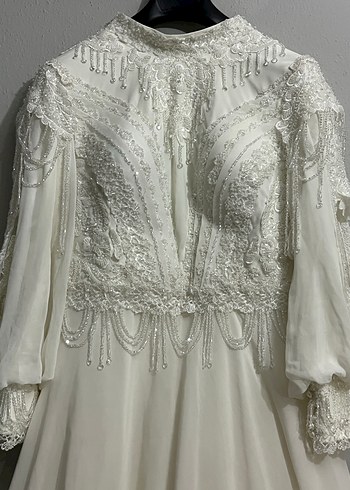 MODEST / TESETTÜR KUYRUKLU BÜYÜK BEDEN GELİNLİK - Görsel 4