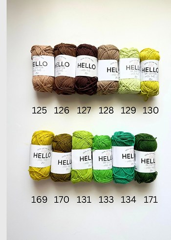 HELLO Pamuk İplik Seti 125-171 Renkler