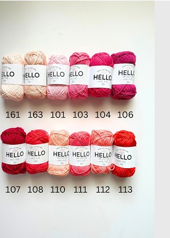  HELLO Pamuk İplik Seti 125-171 Renkler
