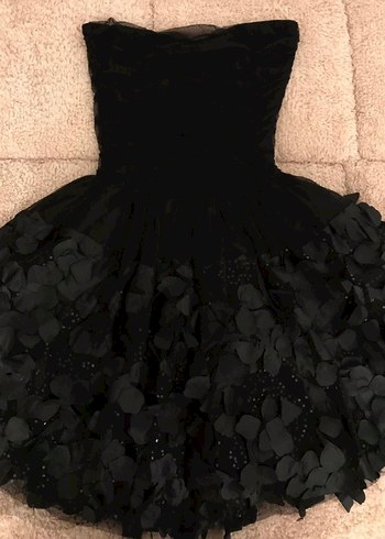 Siyah Straplez Elbise - Görsel 5