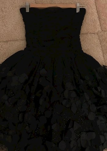 Siyah Straplez Elbise - Görsel 4