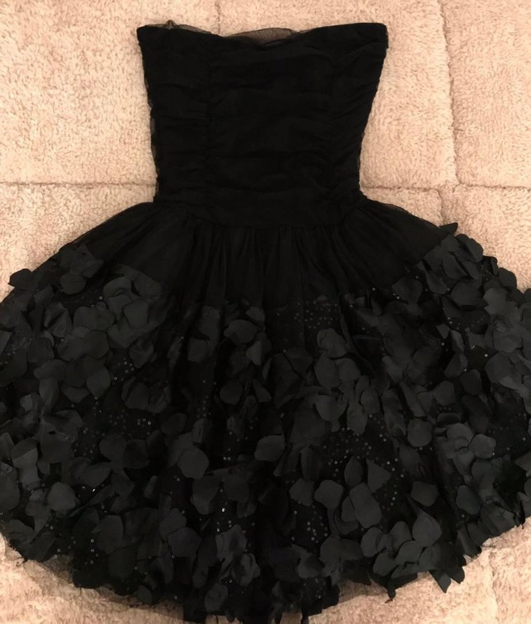 Siyah Straplez Elbise - Görsel 5