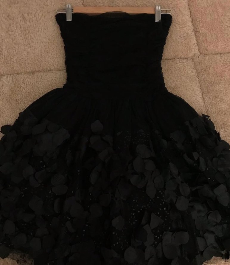 Siyah Straplez Elbise - Görsel 4