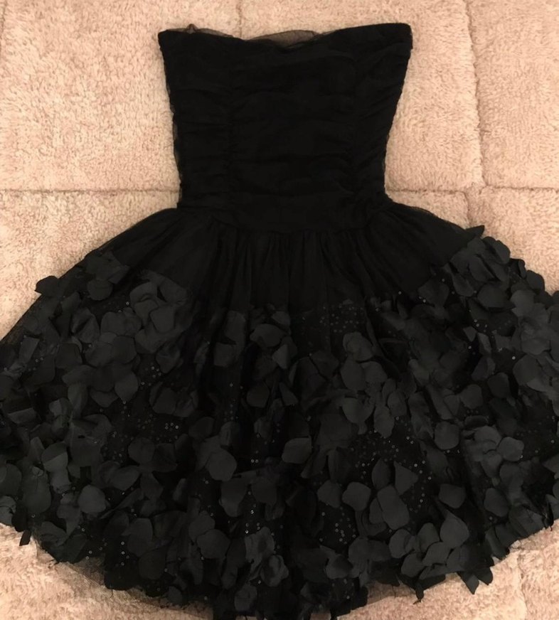 Siyah Straplez Elbise - Görsel 2