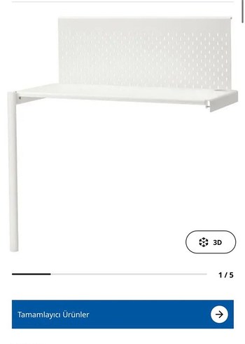 Ikea İkea Gri Renkli Çocuk Ranza ve Çalışma Masası