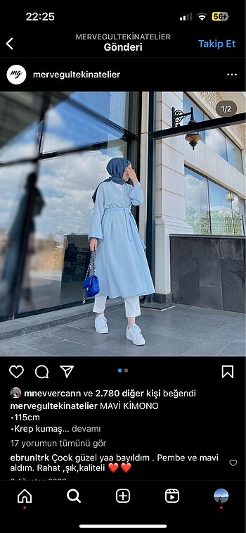 Diğer Merve Gültekin mavi kimono