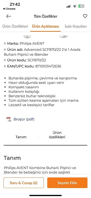 Beden Philips buharlı pişirici