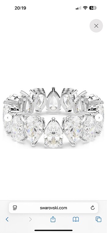 Orijinal Swarovski matrix vittore tamtur yüzük