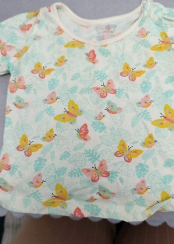 Sarı Baskılı Kız Çocuk Kısa Kollu Tişört - Görsel 6