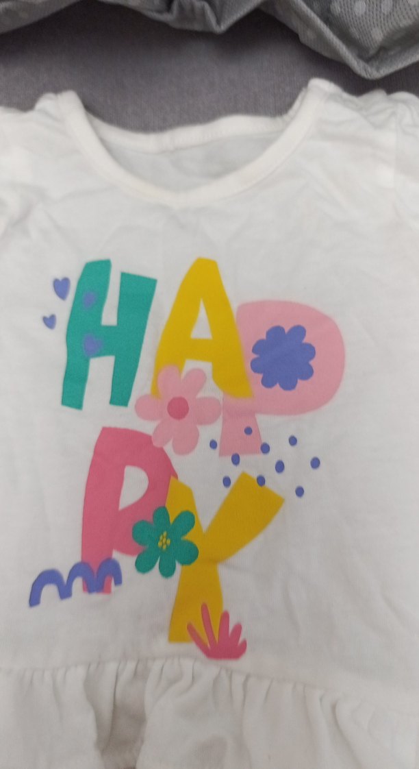 Kız Çocuk Renkli Baskılı Fırfırlı Tişört ve organizer - Görsel 3