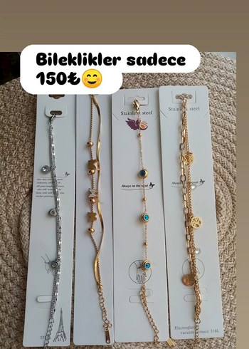 Minimalist Altın Renk Boncuklu Bileklik