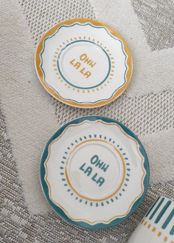 English Home Pastel Renkli Desenli Kahve Fincanı Takımı