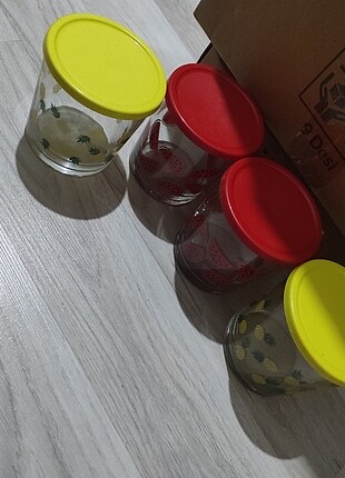 4 adet hem kavanoz hem bardak