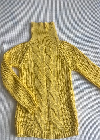 Sarı Bohem Boğazlı Örgü Kadın Kazak - Görsel 2