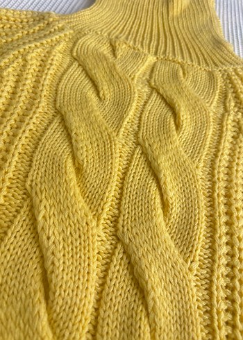 Sarı Bohem Boğazlı Örgü Kadın Kazak - Görsel 4