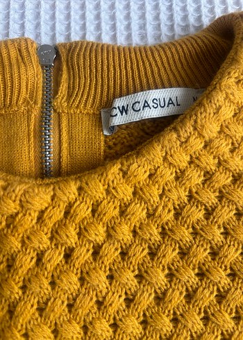 Sarı Kadın Örgü Kazak - Görsel 3