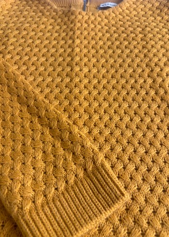 Sarı Kadın Örgü Kazak - Görsel 2