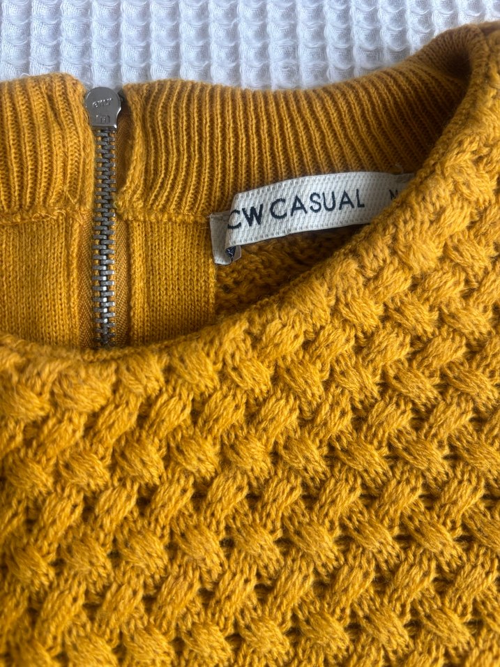Sarı Kadın Örgü Kazak - Görsel 3