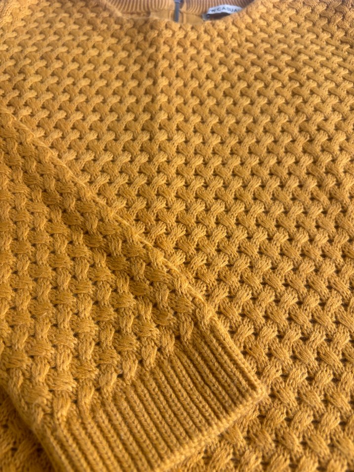 Sarı Kadın Örgü Kazak - Görsel 2