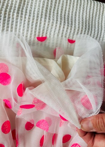 Parlak simli puantiyeli Pembe Kız Çocuk Tütü - Görsel 3