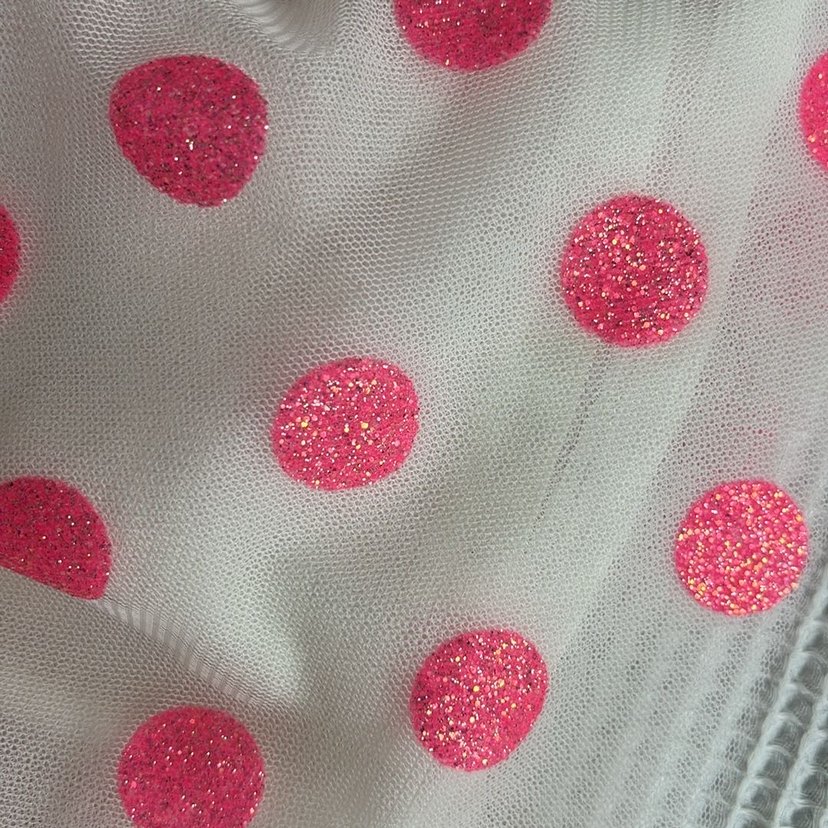 Parlak simli puantiyeli Pembe Kız Çocuk Tütü - Görsel 4