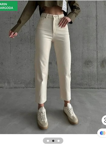 xl Beden ten rengi Renk Bej Kadın Pamuklu Regular Fit Midi Jean