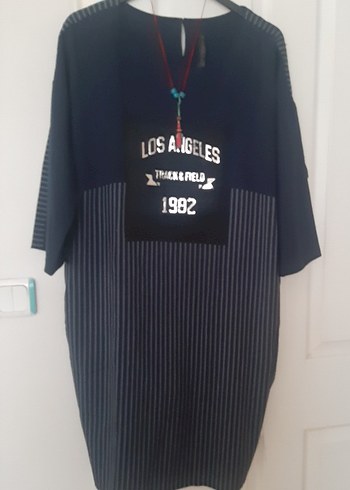 Diğer Los Angeles 1982 Siyah Cizgili Rahat Elbise