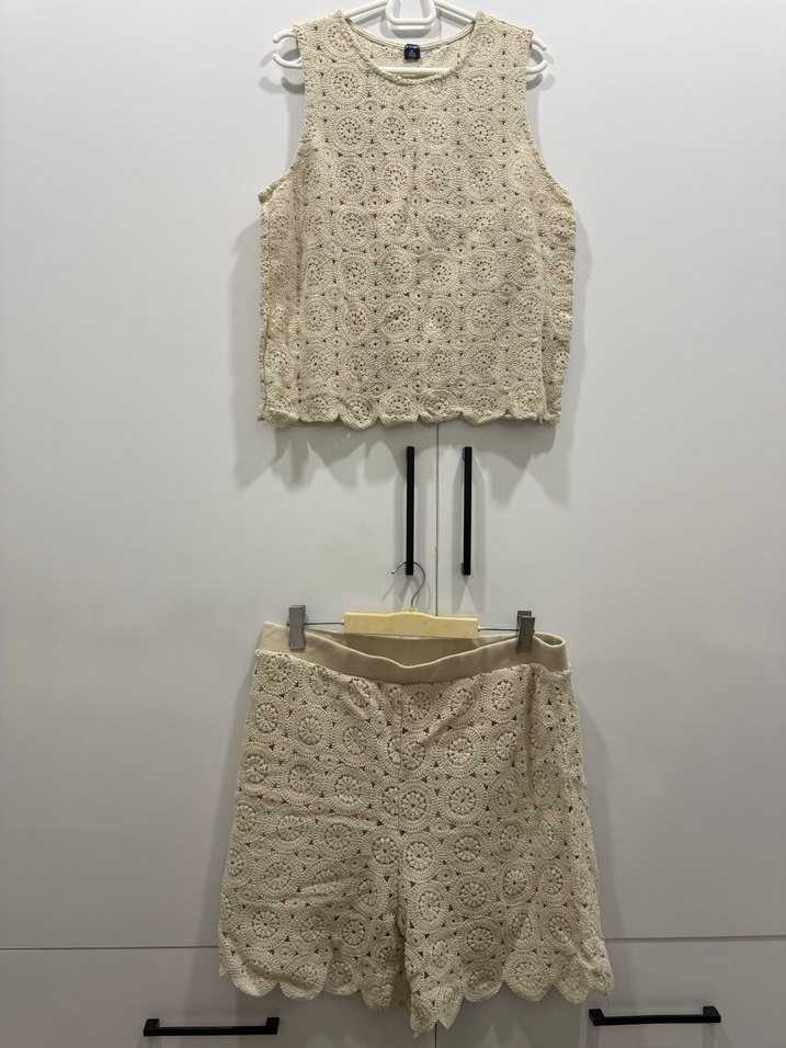 Bej Dantel İşlemeli Kısa Kadın Elbise - Görsel 5