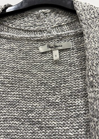 Gri Uzun Örgü Kadın Hırka - Görsel 5