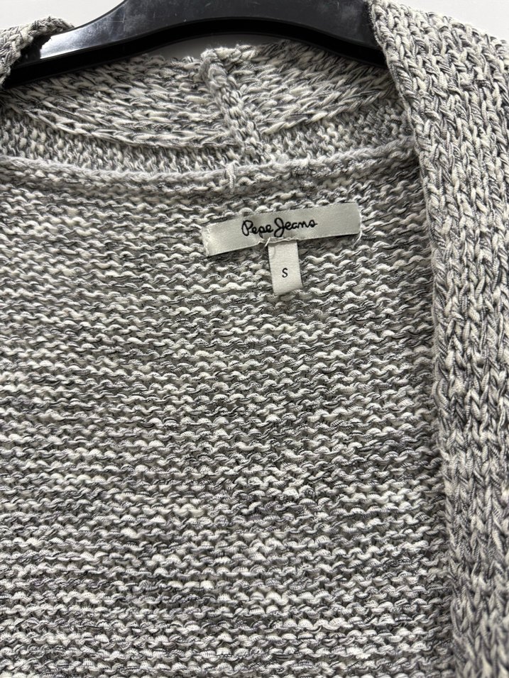 Gri Uzun Örgü Kadın Hırka - Görsel 5