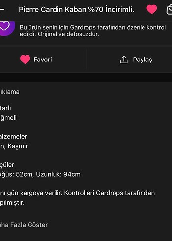 Pierre Cardin Yün-Kaşmir Kaban - Görsel 8