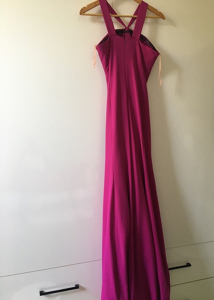 Balık Model Fuşya Abiye - Görsel 3