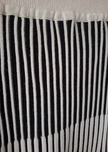 Çizgili Piliseli Uzun Kadın Etek - Görsel 7
